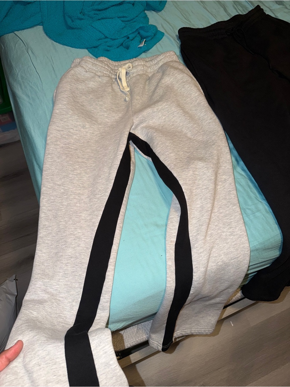 Fashion Nova Gray Sweatpants with Black Side Stripes